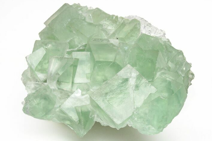 Green Cubic Fluorite Crystals with Phantoms - China #216336
